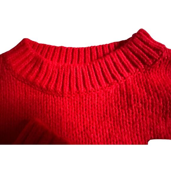 VS PINK coral knit Boyfriend chunky pullover sweater w/Logos Oversized small - Picture 9 of 10